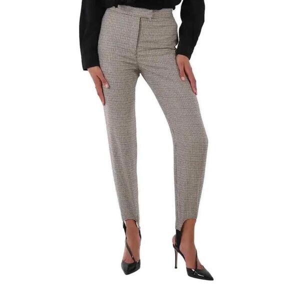 Burberry riding pants ladies size 4 White Brown Black Houndstooth Check Jodhpurs - Picture 1 of 11
